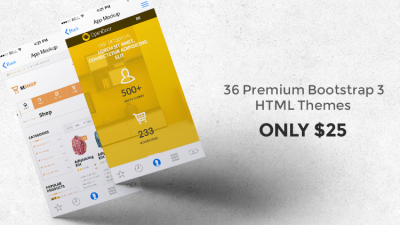 Only Today - 36 Premium Bootstrap 3 HTML Themes for just $0.7 each - Brand
