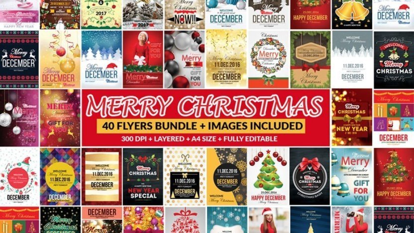 Festive Bundle of 66 Christmas Templates - All You Need For Holidays! -