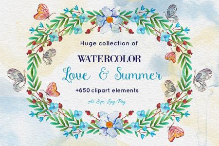 Download 650+ Watercolor Clip-Art Elements in Ai, EPS, PNG, JPG -