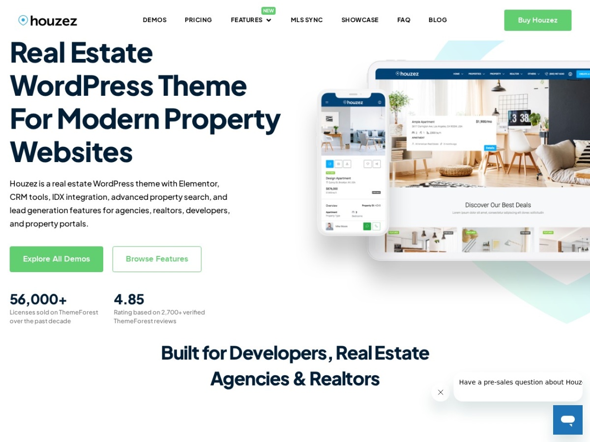 100 Best WordPress themes in 2026 - Free, Paid and Freemium - Houzez WordPress theme screenshot 2026