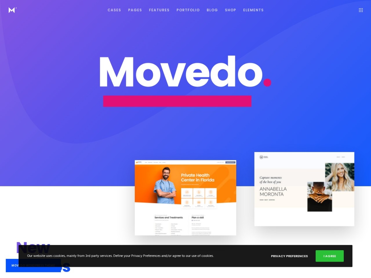 100 Best WordPress themes in 2026 - Free, Paid and Freemium - Movedo WordPress theme screenshot 2026