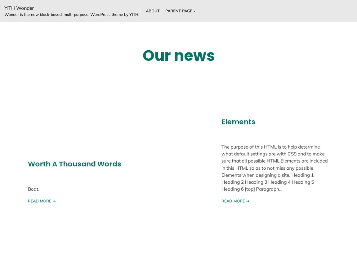 100 Best WordPress themes in 2026 - Free, Paid and Freemium - YITH Wonder WordPress theme screenshot 2026