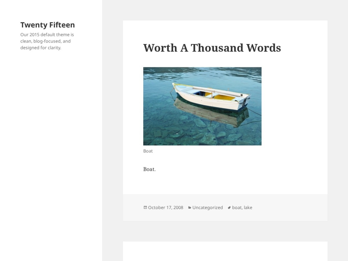 100 Best WordPress themes in 2026 - Free, Paid and Freemium - Twenty Fifteen WordPress theme screenshot 2026