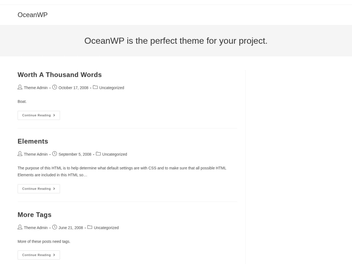 100 Best WordPress themes in 2026 - Free, Paid and Freemium - OceanWP WordPress theme screenshot 2026
