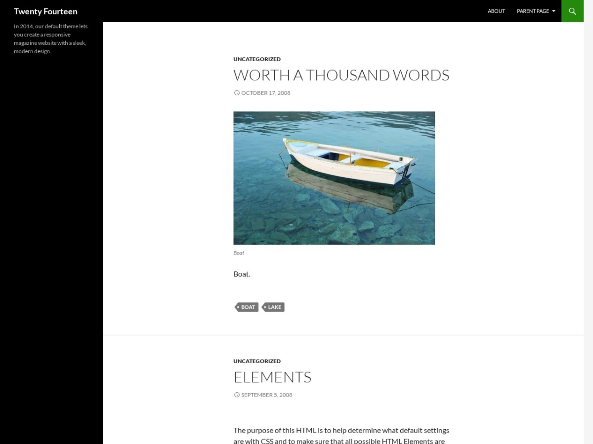 100 Best WordPress themes in 2026 - Free, Paid and Freemium - Twenty Fourteen WordPress theme screenshot 2026