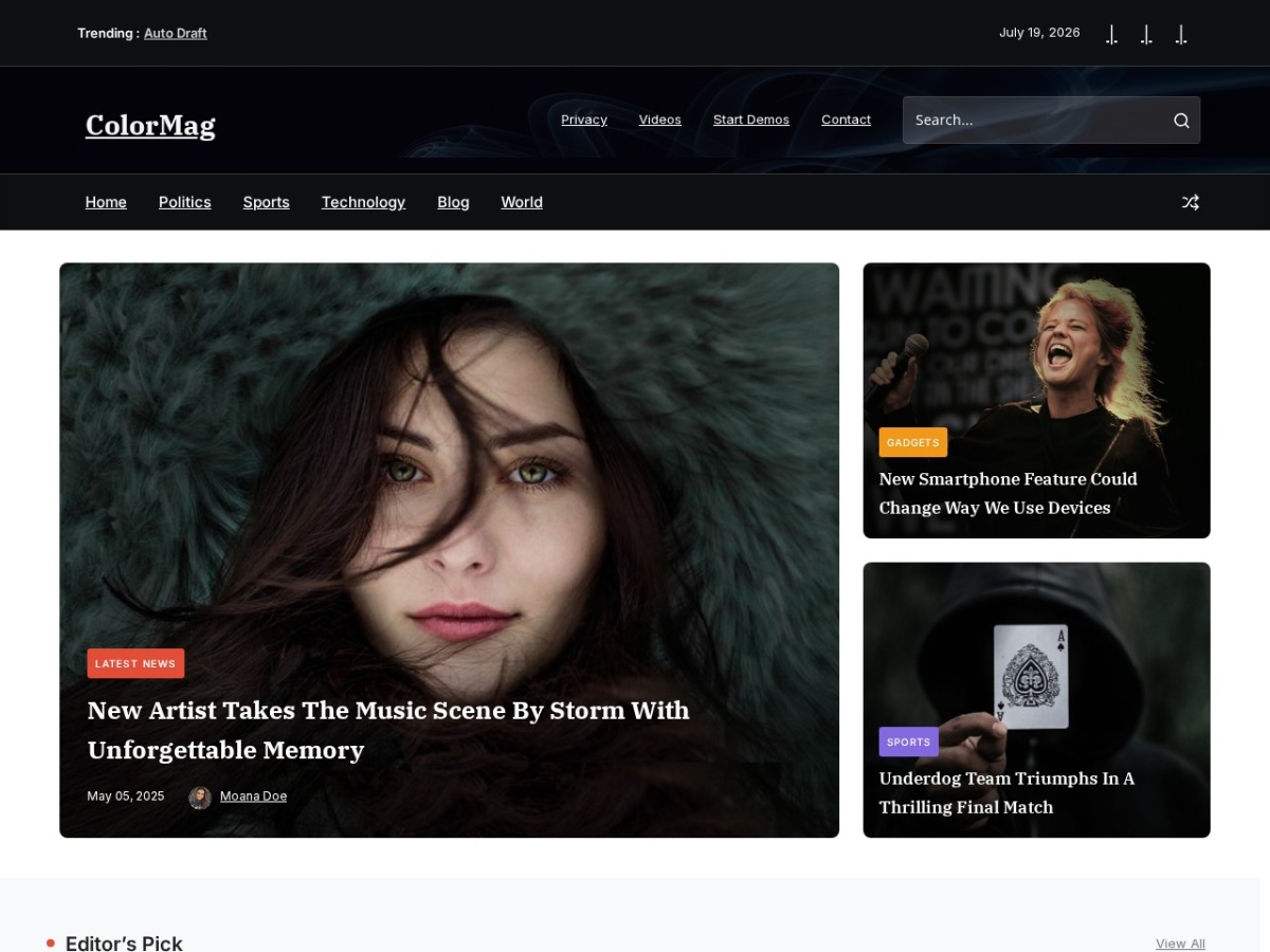100 Best WordPress themes in 2026 - Free, Paid and Freemium - ColorMag WordPress theme screenshot 2026