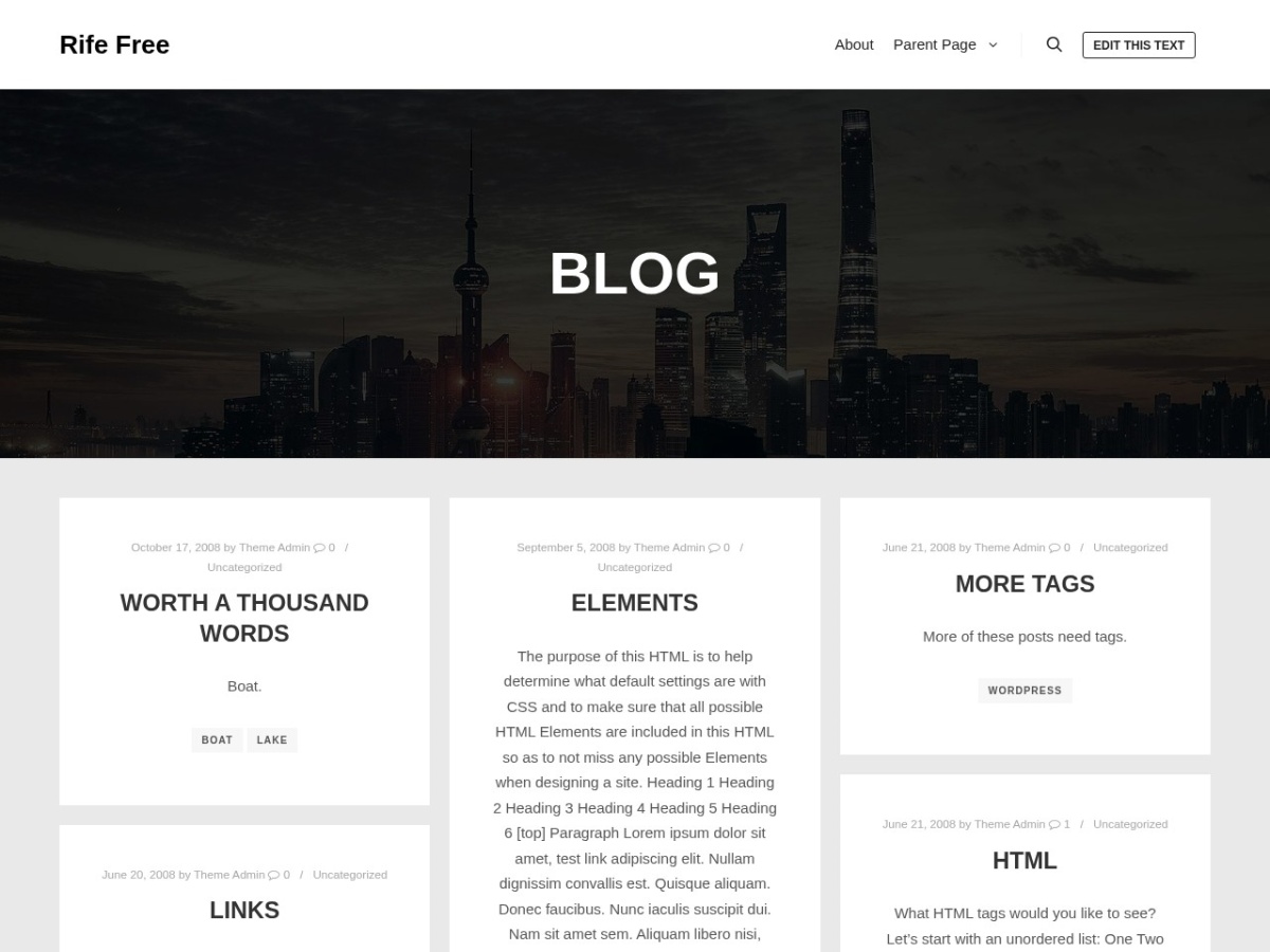 100 Best WordPress themes in 2026 - Free, Paid and Freemium - Rife Free WordPress theme screenshot 2026