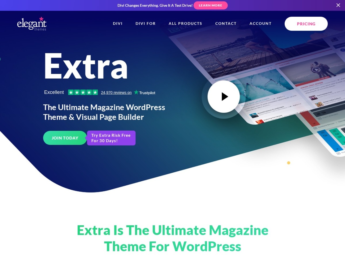 100 Best WordPress themes in 2026 - Free, Paid and Freemium - Extra WordPress theme screenshot 2026