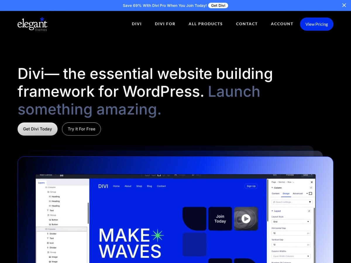 100 Best WordPress themes in 2026 - Free, Paid and Freemium - Divi WordPress theme screenshot 2026