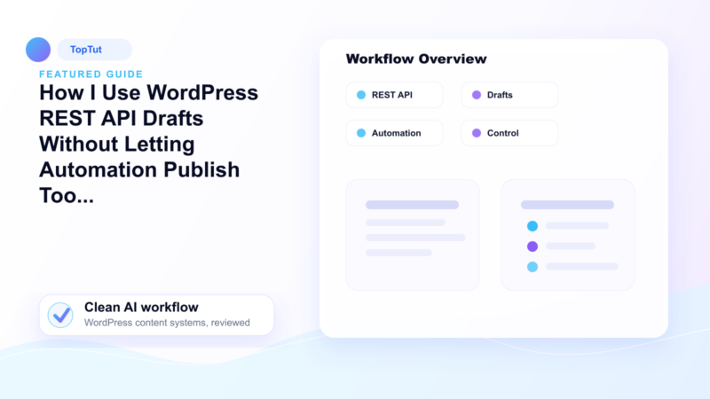 How I Use WordPress REST API Drafts Without Letting Automation Publish Too Much