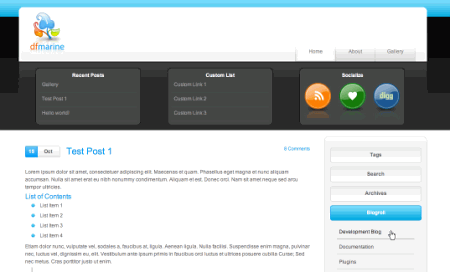 Dfmarine in 100 Excellent Free WordPress Themes