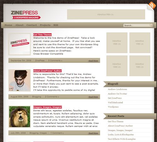 Zinepress-theme in 40 Free High-Quality WordPress Themes